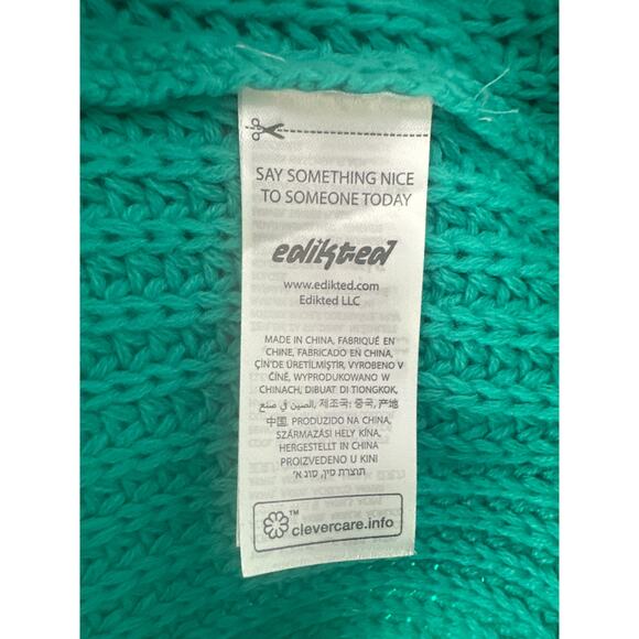 Edikted sweat XS-S over sized Miami Dolphins teal green Christmas holiday NEW - Picture 6 of 9